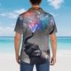 thumbnail image 4 of Balery Elephant Fireworks Celebration Camisas hawaianas de manga corta para hombre, camisas playeras de corte holgado, camisas de vacaciones con botones,X-Large, 4 of 7