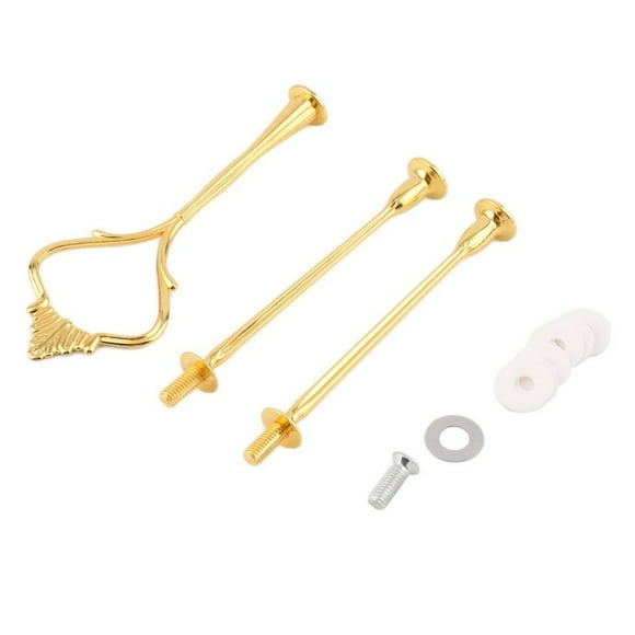 CNKOO 3 Tier Hardware Crown Cake Plate Stand Handle Fitting Wedding Party Golden Plated Decorating Stand Platform Cupcake Stand