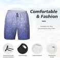 thumbnail image 2 of Kdxio Glittering Blue Purple Print Men's Swim Trunks with Compression Liner 7 Inch Inseam Quick Dry Swim Shorts, 2 of 5