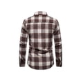 thumbnail image 3 of Mens Sherpa Flannel Plaid Shirts Jackets Slim Fit Button Down Long Sleeve Thick Warm Coat with Pocket, 3 of 6