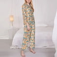 thumbnail image 3 of Lsque Falling Pumpkins On Car Pattern Long Sleeve Pajama Set for Women - Soft 2-Piece Sleepwear and Loungewear Set with Pockets, Comfy Nightwear-Small, 3 of 7