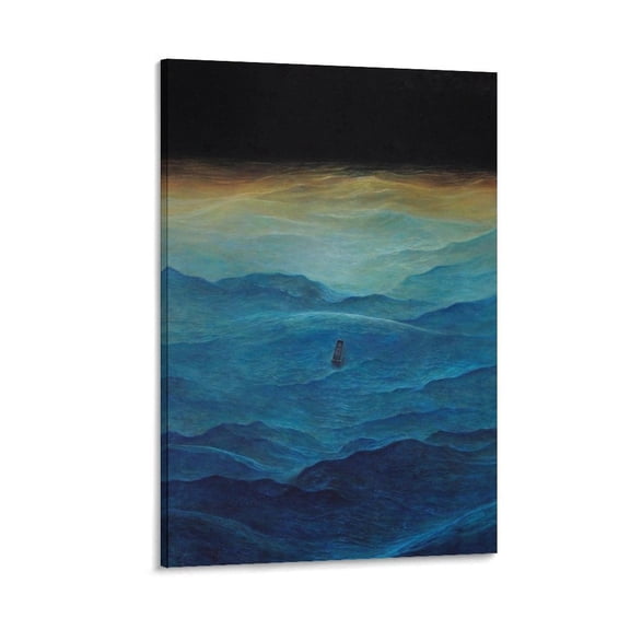 Zdzislaw Beksinski Untitled Ocean Art Poster Painting On Canvas Wall Art Poster Scroll Picture Print Living Room Walls Decor Home Posters 12x18inch(30x45cm)