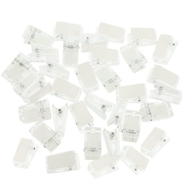MIANGASTORE 30Pcs Clear Self-Adhesive Clips Sticky Photo Clips for Posters Photo Document Badges