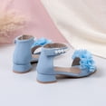 thumbnail image 6 of newwalpole Girls Dress Shoes Sandals Open Toe Low Heels Pearls Ankle Strap Flower Girl Wedding Party Shoes for Toddler Little Big Kid Blue for Size 13.5, 6 of 9