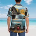 thumbnail image 4 of Honeii Vintage Truck Farm Scene Print Men’s Hawaiian Shirt,Classic Button-Down Short Sleeve Shirt, for Beach, Vacation, and Outdoor Activities,X-Large, 4 of 7