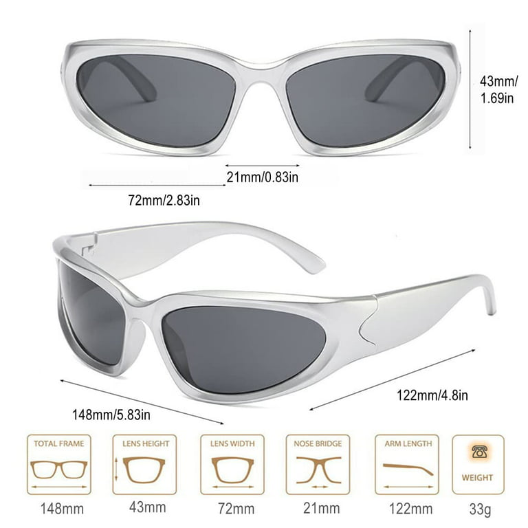 Men's Y2k Square Frame Cool Outdoor Sports Sunglasses Uv