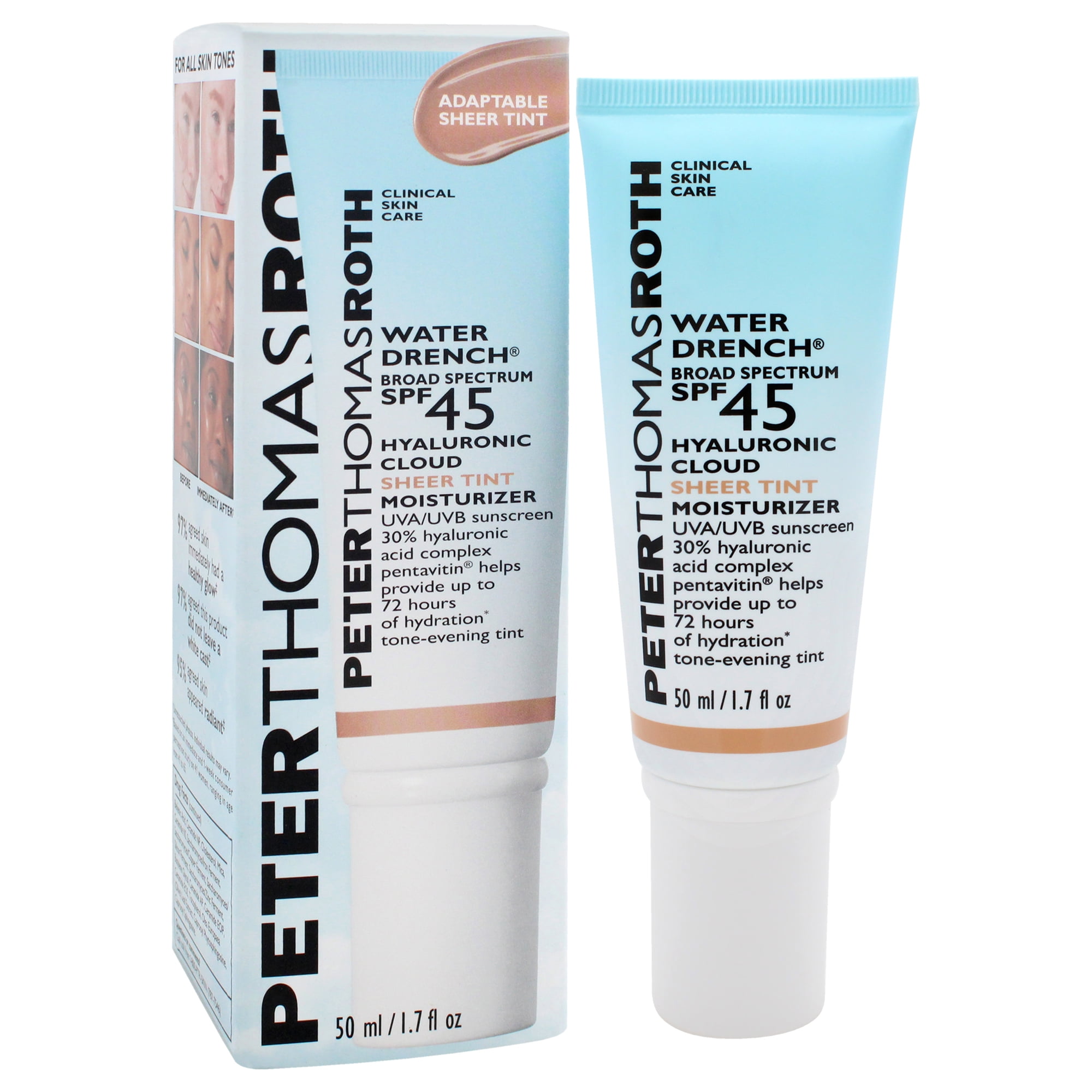 Peter Thomas Roth Water Drench Hyaluronic Cloud Sheer Tint Moisturizer SPF 45 1.7 oz