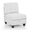 thumbnail image 4 of U Shaped Modular Sectional Sofa, DIY Combination Couch, Includes Four Single Chair and Two Corner, Modern Large Sectional Sofa Corner Couch for Living Room, Office, Lobby, Ivory Chenille, 4 of 7