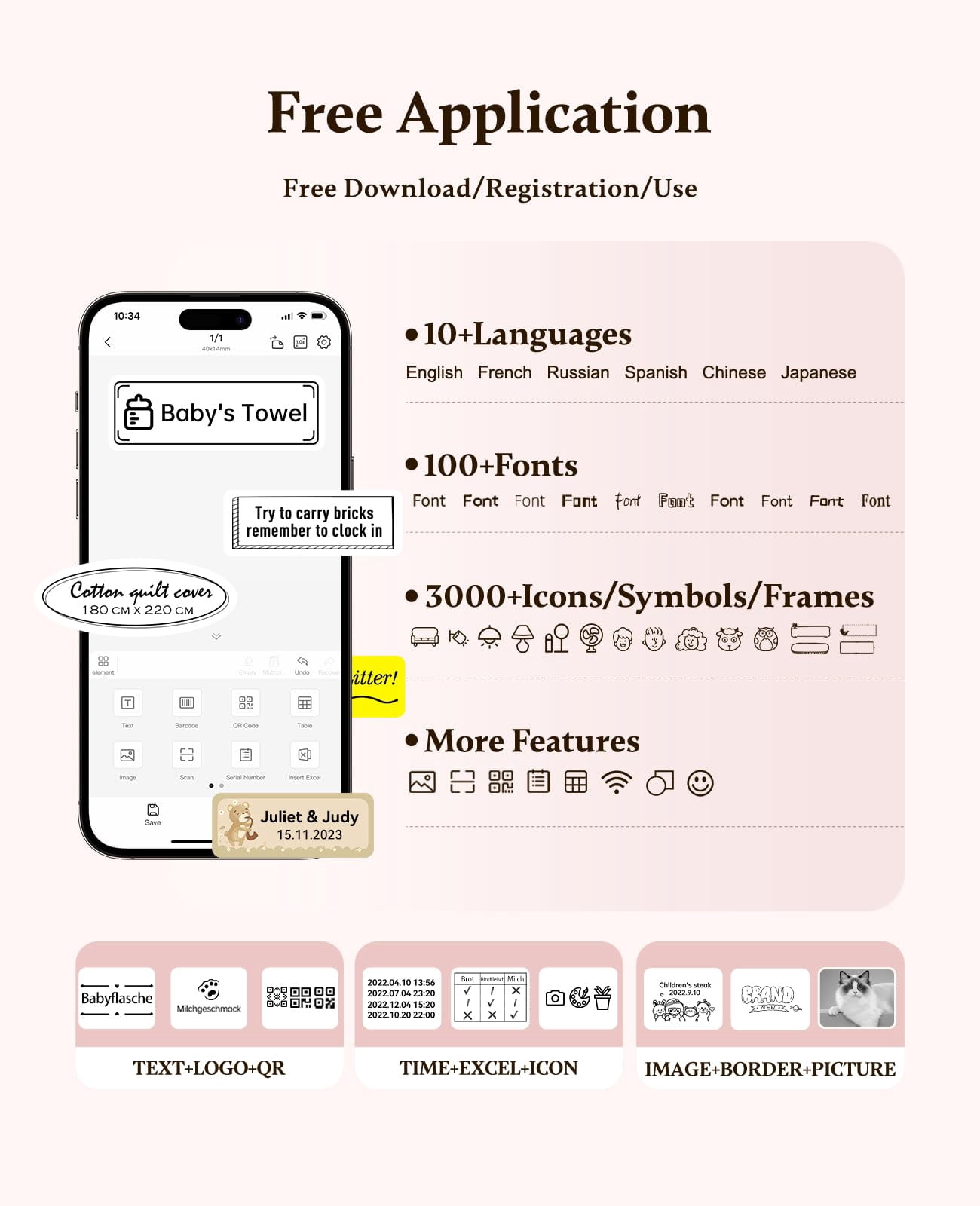 300 Dpi D11 Label Maker Machine With 1 Tape  Mini Portable Printer Thermal Sticker Labeler For Office Home Kitchen School Organization Pink