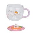 thumbnail image 3 of Tazón taza lindo hermoso tazón taza con tapa de silicona mango sostener café leche avena regalos tipo C, 3 of 5