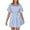 Light Blue, variant on Women's Solid Color Square Neck Double Waistless Dress with Bell Sleeves Short Sleeves Solid Color Layered Skirt Dress