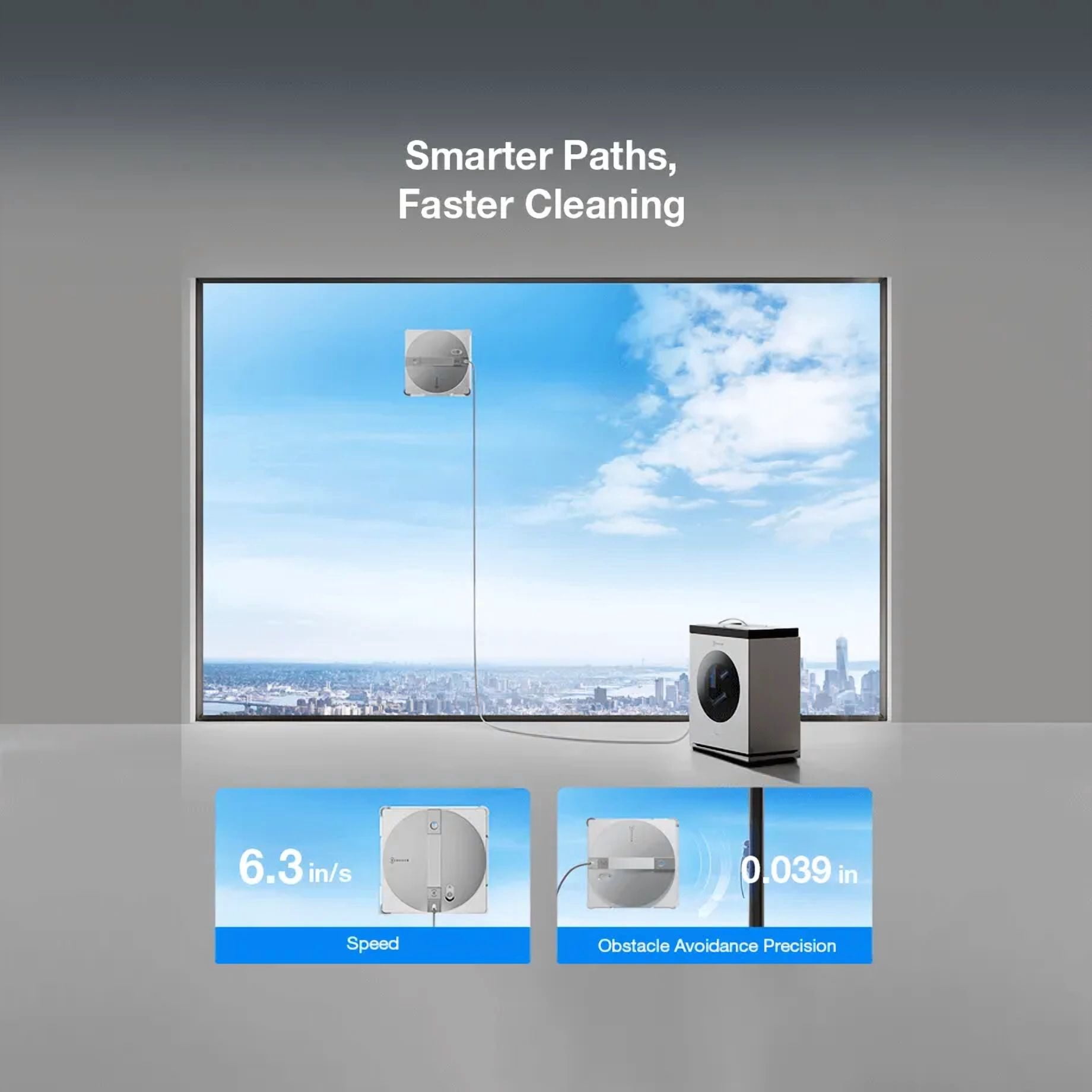 ECOVACS WINBOT W3 Omni Robot Window Cleaner with Auto-Clean Station, WIN-SLAM 5.0, Triple Spray & 12-Level Protection