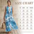 thumbnail image 7 of Xoenoiee Blue Spiral Circles Print Women's Summer Flowy Cotton Linen Dress, Loose Sleeveless Crewneck Long Maxi Dress with Pockets, Lightweight Boho Vacation Outfits 2026, Size 4XL, 7 of 7