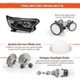 thumbnail image 5 of AKKON - Fits 2017-2022 Honda CR-V LX/EX/EX-L 4Dr [Halogen Type] Projector Chrome Headlights Pair w/ LED DRL Running Signal Lamp, 5 of 6