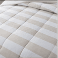Mainstays Reversible Microfiber Comforter, Tan Stripe, Twin/Twin XL