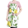 thumbnail image 5 of Yellow Lemon Fruit Leaves White Pattern Apron-Garden Aprons for Women with Pockets-Cotton Linen Waterproof Kitchen Cooking Gardening Aprons Adjustable for Kitchen,Cooking,BBQ and Salon 33x27 Inch, 5 of 7