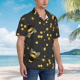 thumbnail image 3 of Fotbe Bee Camisa Hawaiana para Hombre Unisex – Camisa Casual de Verano con Botones de Manga Corta de Algodón y Lino,X-Large, 3 of 7