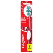 Colgate 360 Advanced Whitening Toothbrush Pack, Medium Adult Toothbrushes, 2 Pack