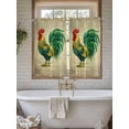 thumbnail image 4 of Vintage Rooster Bathroom Window Curtain, Farmhouse Retro Animals Elegant Light Filtering Coffee Kitchen Curtains, Bedroom Living Room Curtains 2 Panel 84"x54", 4 of 6
