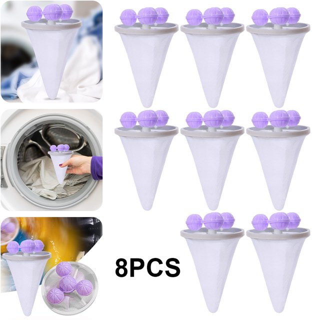 Likrtyny Malla Filtro Pelusa Flotante Reutilizable para Lavandería Accesorios para El (púrpura)