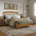 thumbnail image 1 of Quincy Queen Wood Low Profile Platform Bed in Light Toffee, 1 of 13