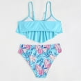 thumbnail image 3 of GYRATEDREAM Girls Two Piece Bikini Set Printing Bathing Suits Ruffle Flounce Swimsuits Kids Beach Wear, 3 of 5