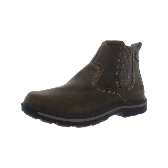 Skechers Mens Ankle Boots, Relaxed Fit Segment-Dorton Boot, Slip-on Leather Shoes