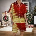 thumbnail image 2 of XDZJLR Mens Christmas Pajama Xmas Printed Silk Satin Short Sleeved Button Up Pajamas Set Pjs Loungewear Watermelon Red L, 2 of 4