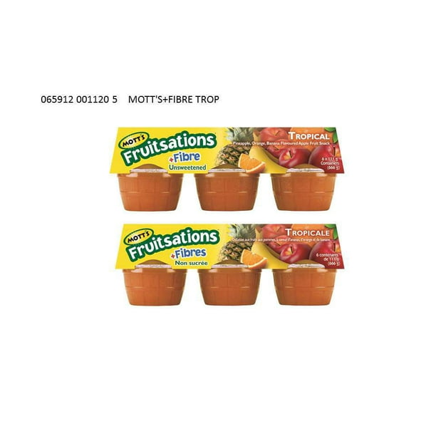 Collations non sucrées Mott's Fruitsations Tropicale +Fibres 6 x 111 g