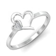 thumbnail image 5 of Solid Silver Heart Shaped Ring Moissanite Ring Passionate Love Ring, Gift Ring for Beloved, 5 of 5