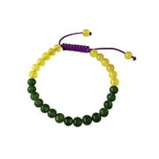 HANDS OF TIBET Handmade Green jade and yellow jade wrist mala bracelet