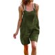 thumbnail image 1 of Gibobby Monos de Moda Mujeres verano suelto casual sin mangas ajustable correa de monos pantalones cortos elásticos con bolsillos(Verde， XL), 1 of 5