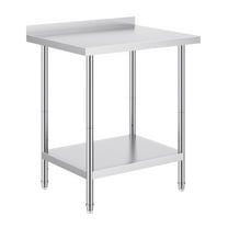 KFFKFF 30" x 24'' Stainless Steel Work Table, Commercial Work Table with Backsplash, Adjustable Height, Ideal for Food Preparation in Restaurants, Homes, and Hotel