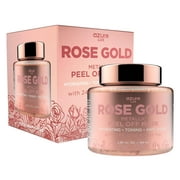 AZURE Rose Gold Metallic Sparkling Peel Off Moisturizing Face Mask - Deeply Exfoliates Blackheads & Dirt and Oil | Reduces Wrinkles, Fine Lines & Acne Scars | Repairs Uneven Skin Tone - 150mL