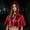 #0626-Red, variant on Puyaiuu Shiny Metallic Hooded Short Cape Tie Front Halloween Cosplay Costume Cloak For Party Red Free Size Gift