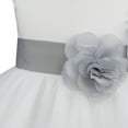 thumbnail image 5 of Alvivi Kids Flower Girl Princess Bowknot Mesh Tutu Dress Bridesmaid Wedding Birthday Pageant Party Ball Gown Grey 8, 5 of 5