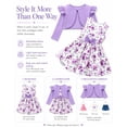 thumbnail image 5 of Aideaone Toddler Girls Dress Sleeveless Floral with Ruffle Cardigan 2 Piece Outfit Set 2-6T, 5 of 7