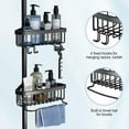 thumbnail image 2 of Corner Shower Caddy Tension Pole: 47-121 inch Adjustable Rustproof 4-Tier Bathroom Organizer for Shampoo Storage - Quick Installation Bathtub Shelves - Rod Floor Standing Inside Bath Rack, 2 of 5