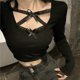 thumbnail image 1 of Blusa de encaje para mujer Camisa con lazo Camiseta de manga larga Tops Cuello redondo Slim Sexy ShuxiuWang 8390606505071, 1 of 1