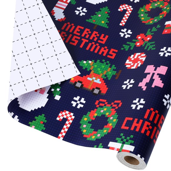Papel de regalo BIOBROWN Pixel con diseño navideño de Papá Noel