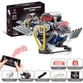 thumbnail image 4 of V8 Engine Kit That Work, Visible Car Engine Model Kit with Motor and Lights, Build Your Own Car Engine Kit with App Control Kit, STEM Project for Kids Adults 14+, 4 of 6