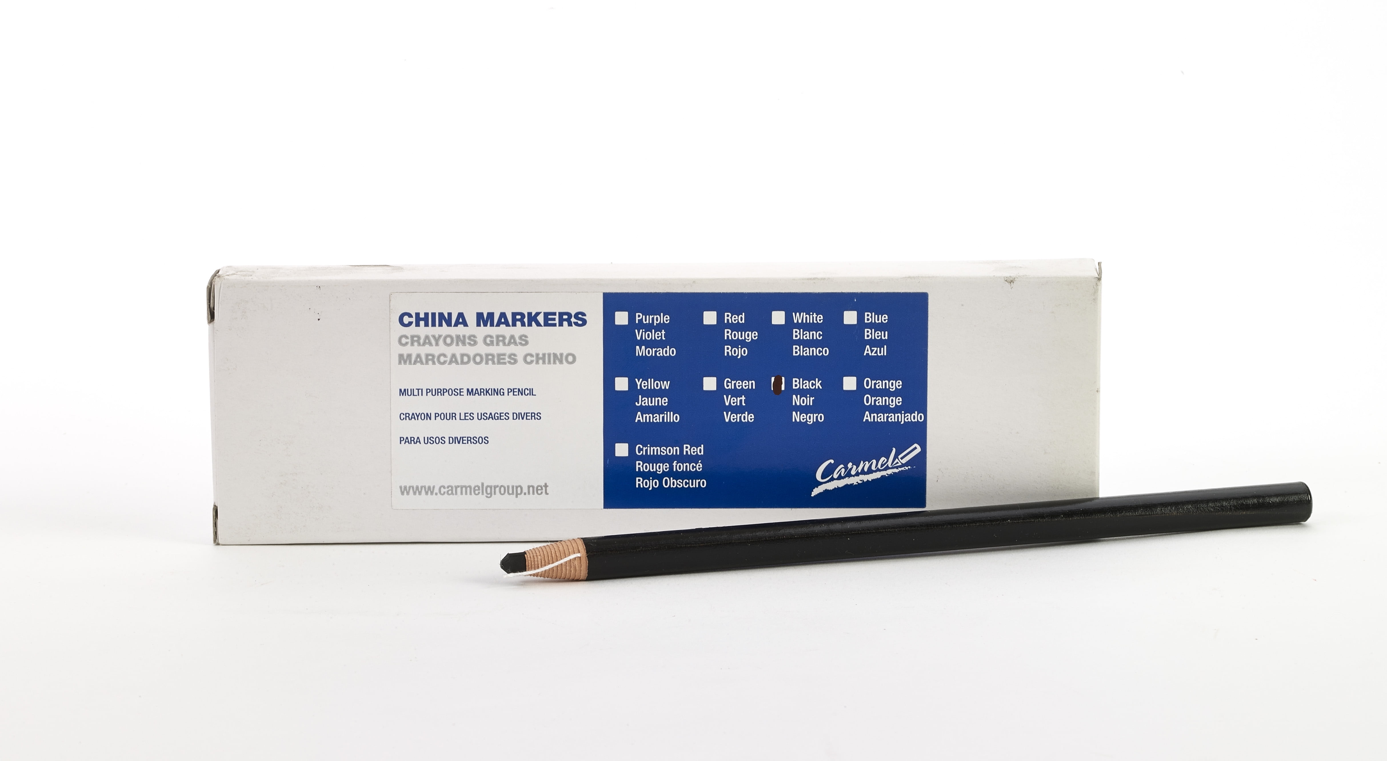 PeelOff MultiPurpose China Marker Pencils, Black (Pack of 12