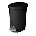 thumbnail image 2 of (2 pack) Sterilite Small Bathroom Trash Can, 2.6 Gallon Plastic Garbage Bucket Bin with Step Lid, Black, 2 of 10