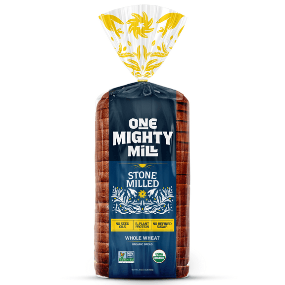 One Mighty Mill Stone-Milled Whole Wheat Organic Bread Loaf, 24 Oz