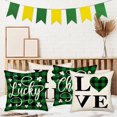 thumbnail image 2 of St Patricks Day Buffalo Plaid Lucky Charm Throw Pillow Covers 18x18 Inch Green Love Heart Clover Home Decor Pillow Cases Farmhouse St Patricks Day Decor Cushion Cover for Sofa Couch, Set of 4, 2 of 5