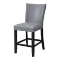 thumbnail image 3 of Set of 2 Gray PU Upholstered Counter Height Chairs with Footrest and Chrome Nailhead Trim, 3 of 6