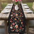thumbnail image 6 of Watercolor Country Flowers Table Runner 36 Inches Long,Kitchen Dining Tablerunners Red Pink Floral Art on Black Linen Table Runners Dresser Scarves for Home Dinner Wedding Holiday Party Decor, 6 of 9