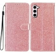 thumbnail image 6 of For Samsung S23 FE Wallet Case Bling Shiny Premium PU Leather with RFID Blocking Card Slots Holder Magnetic Flip Kickstand Shockproof Wrist Strap Cover For Samsung Galaxy S23 FE, Rosegold, 6 of 7