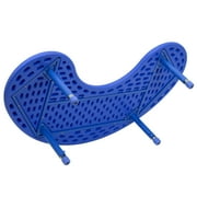 Flash Furniture Half-Moon Plastic Adjustable Kids Preschool Activity Table, 35W x 65L, Blue