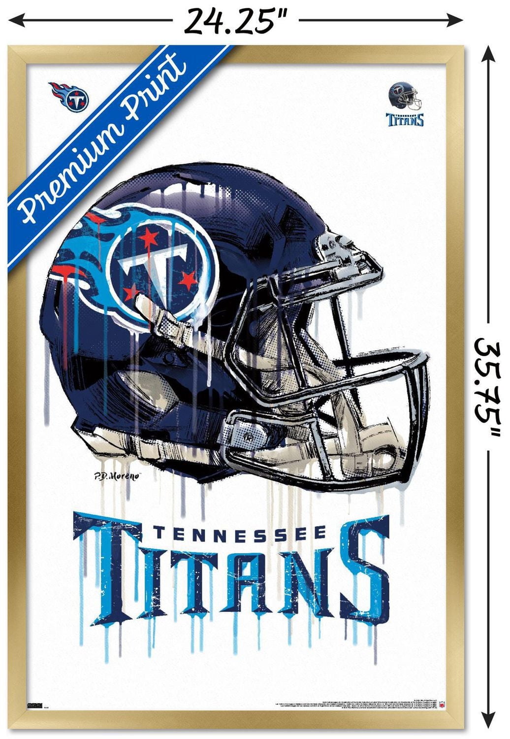 NFL Tennessee Titans - Drip Helmet 20 Wall Poster, 22.375" x 34"